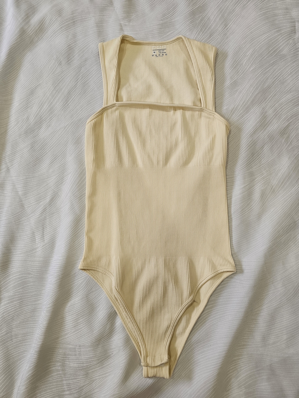 QQQ Ribbed One-Piece Bodysuit - Cream NEW